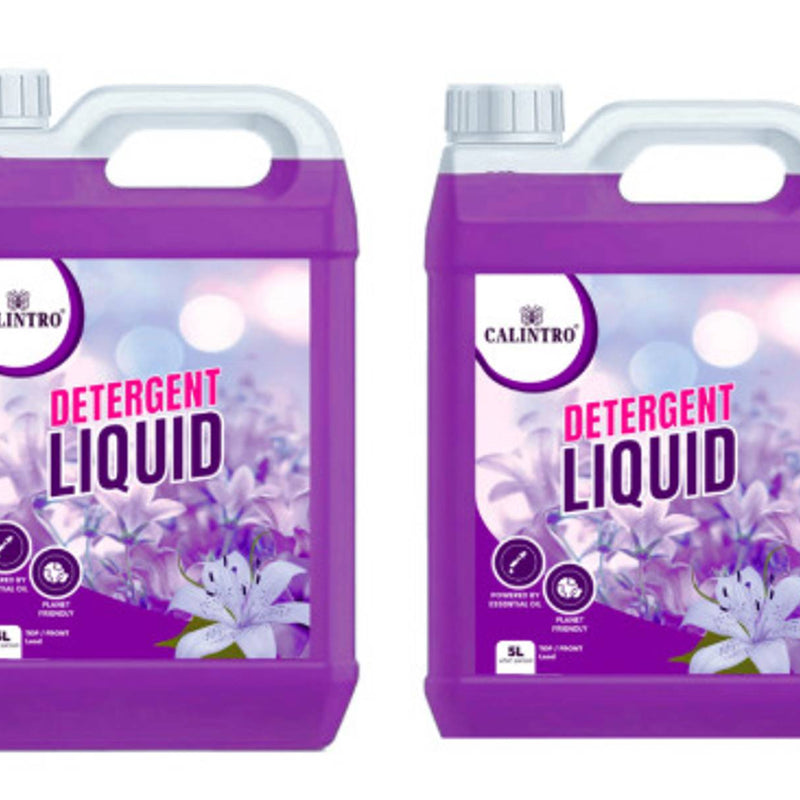 Calintro Ultra Wash Front load & Top Load machine liquid detergent, Lavender(10000ML) Lavender Liquid Detergent (2 x 5 L)