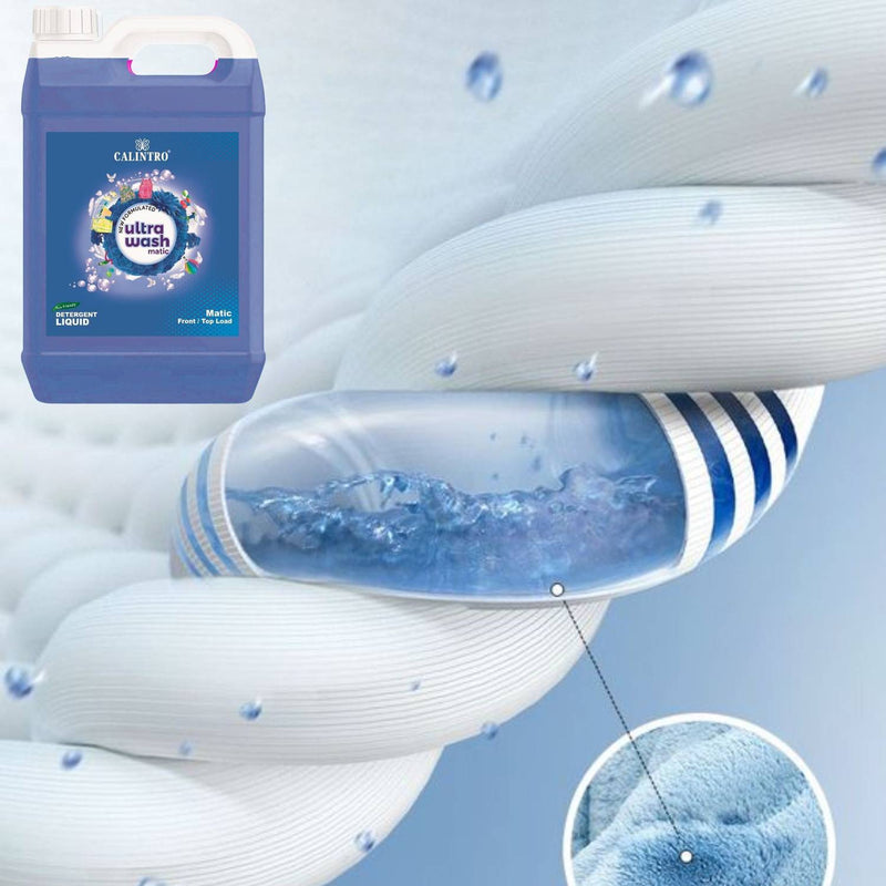 Calintro Premium Ultra Wash Top load & Front Load machine liquid detergent. Rose Liquid Detergent (2 x 5000 ml)