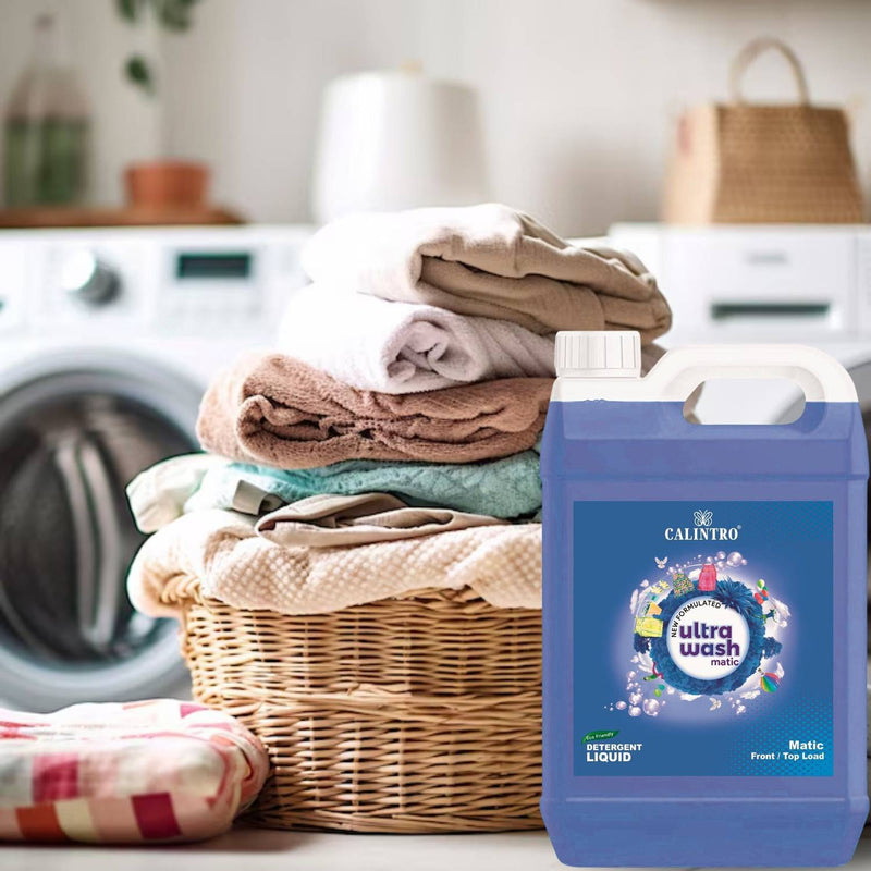Calintro Premium Ultra Wash Top load & Front Load machine liquid detergent. Rose Liquid Detergent (2 x 5000 ml)